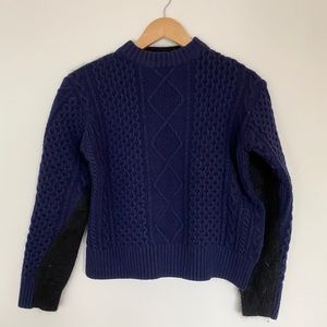 Double Sided Navy Wool/ Black Rabbit Hair Sweater